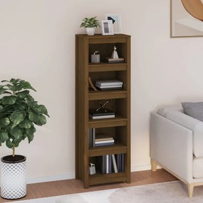 Libreria Marrone Ambra 50x35x154 Cm İn Legno Massello Di Pino /
