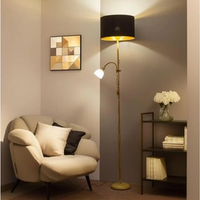 Brilagi - Lampada da terra CERIA 1xE27/100W/230V + 1xE14/25W oro/nero