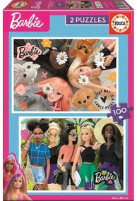 Set di 2 Puzzle Barbie 100 Pezzi