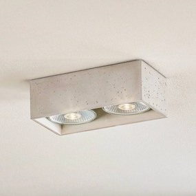 SOLLUX LIGHTING Faretto da soffitto Solana cemento angolare 2 luci