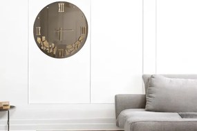 Orologio da Parete in Vetro D65 cm con Quadrante a Specchio Dettagli Bronzo - HILDI
