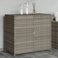 Armadietto Portaoggetti Giardino Grigio 83x45x76 cm Polyrattancod mxl 110513