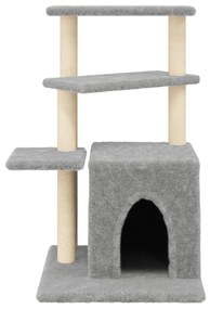 Albero per gatti con tiragraffi in sisal grigio chiaro 83,5 cm