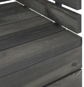 Set Divani da Giardino su Pallet 7 pz Legno Pino Grigio Scuro