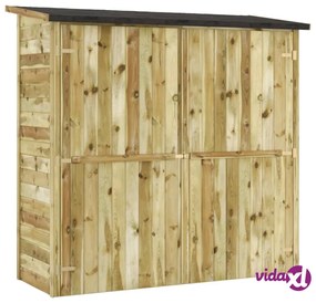 vidaXL Capanno Attrezzi da Giardino in Pino Impregnato 182x76x175 cm