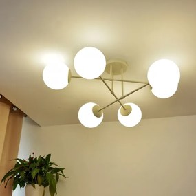 Plafoniera MOON 6xE27/15W/230V crema