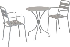 ROMANUS - set tavolo in metallo cm Ø 60 x 71h con 2 poltrone Romanus