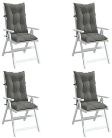 Cuscini Sedia Schiena Alta 4 Grigio Mélange 120x50x7 Tessuto /