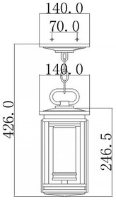 Kichler KL-SOUTH-HOPE8-S-Lampadario da esterno a sospensione con catena SOUTH HOPE 1xE14/60W/230V IP44