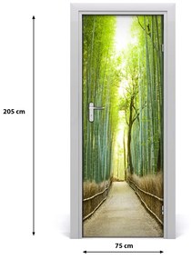 Poster adesivo per porta Foresta di bamboo 75x205 cm