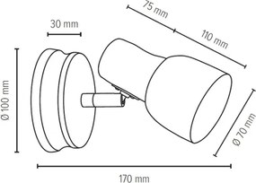Spot-Light 2239176 - Faretto da parete SVANTJE 1xE14/40W/230V
