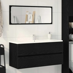 Mobile Lavabo Rovere Nero 100x38,5x45 Cm Legno Multistrato /