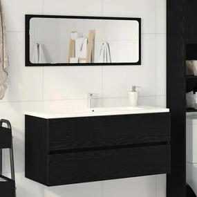 Mobile Lavabo Rovere Nero 100x38,5x45 Cm Legno Multistrato /