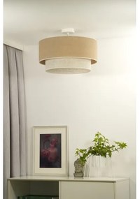 Duolla - Lampadario a plafone YUTE BOHO 1xE27/15W/230V diametro 45 cm marrone/color crema