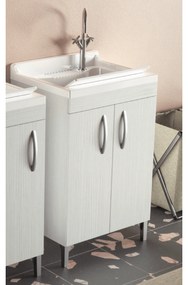 Lavatoio a Terra 60x50 Due Ante Vasca Con Sifone e Tavoletta In Plastica Esseci Arredo Bagno "Lavatoi"