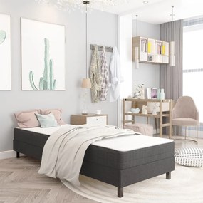 Letto A Molle Grigio İn Tessuto 90x200 Cm /