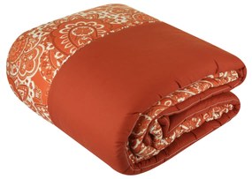 Trapunta matrimoniale stampa Paisley ruggine double face