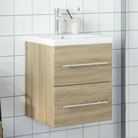 Mobile da Bagno con Lavabo Integrato Rovere Sonoma 3278758