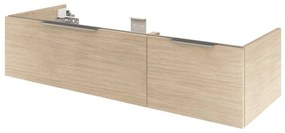 Mobile da bagno sospeso sotto lavabo L 135 x H 85 x P 51 cm bianco, 2 cassetti 1 anta con cassetto Neo, Maniglie acquistabili separatamente