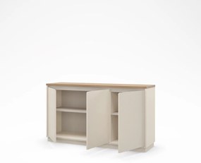 Cassettiera beige con effetto rovere 152x84x40 cm Loreta – Marckeric