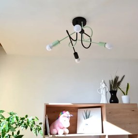 Lampadario a plafone OXFORD 4xE27/15W/230V nero/verde