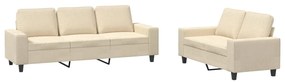 Set di divani 2 pz crema in tessuto