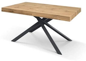 Tavolo FORTE DEI MARMI rovere rustico allungabile con base antracite 180×90 cm – 260×90 cm