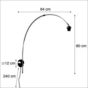 Applique da parete moderna in acciaio senza paralume - Boog
