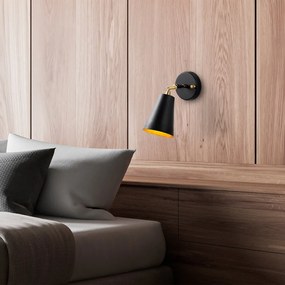 Lampada da parete in nero e oro ø 10 cm Evander - Opviq lights