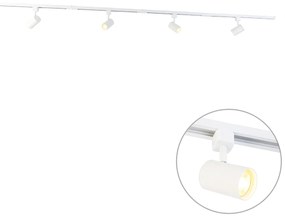Sistema di illuminazione a binario moderno con 4 faretti bianco 1 fase - Iconic Yade