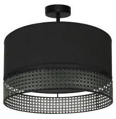 Duolla - Lampadario a plafone DOUBLE RATTAN 1xE27/15W/230V diametro 40 cm nero