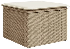 Set divano da giardino 8 pz con cuscini beige in polyrattan