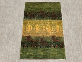 Loribaft Tappeto 130 x 80 Verde (Iran) Annodato A Mano