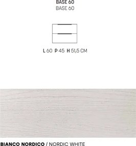 Mobile da bagno BALI 60 cm sospeso in nobilitato Bianco Nordico