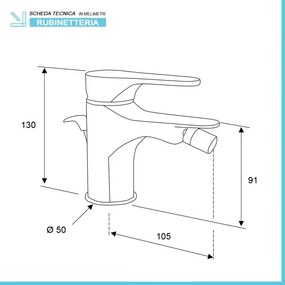 Rubinetto bidet in ottone cromato di Rubinetterie Mariani Linea Surf