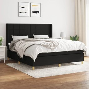 Giroletto A Molle Con Materasso Nero 160x200 Cm İn Tessuto /