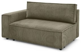 Modulo divano in velluto a coste verde chiaro, angolo sinistro Nihad modular - Bobochic Paris