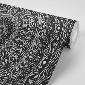 Carta da parati autoadesiva – Mandala in stile vintage in bianco e nero