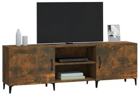 Mobile porta tv rovere fumo 150x30x50 cm in legno multistrato