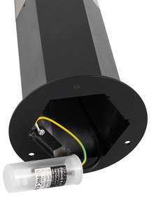 Lampada da terra per esterni nera con paralume fumé esagonale 30 cm - Denmark