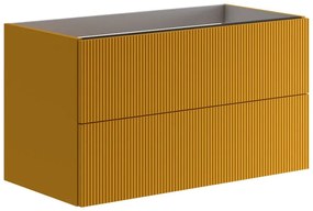 Armadietto bagno a terra Opera 2 cassetti P 46 x L 89.5 x H 50 cm laccato opaco senape
