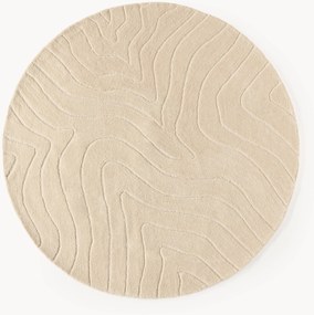 Tappeto rotondo in lana fatto a mano Aaron