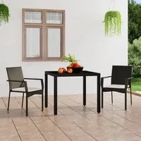 Sedie da Giardino con Cuscini 2 pz in Polyrattan Nere 319881