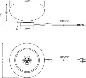 Osram - Lampada da tavolo DECOR SMOKE 1xE27/12W/230V nera/grigio fumé