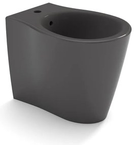 Bidet filomuro SOFT OLYMPIA CERAMICA L 36 x H 42 x P 55 cm Grigio lucido