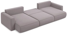 Divano angolare lavanda allungabile/con contenitore (a U) con rivestimento in velluto Kapua – Makamii