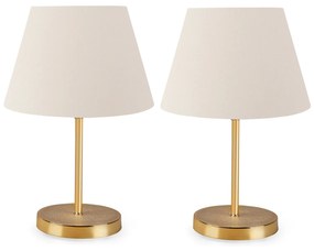 Set 2 lampade da tavolo oro e bianco 37 cm Spring