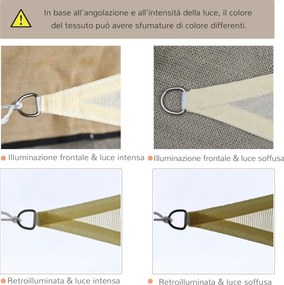Tenda Vela da Giardino Triangolare in HDPE Crema 5x5x5m...