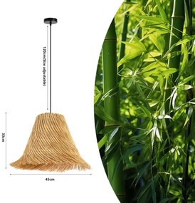 Immax 08273L - Lampadario a sospensione con filo NATURALEZA 1xE27/40W/230V diametro 45 cm rattan