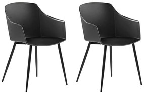 Set di 2 sedie plastica nera FONDA Beliani